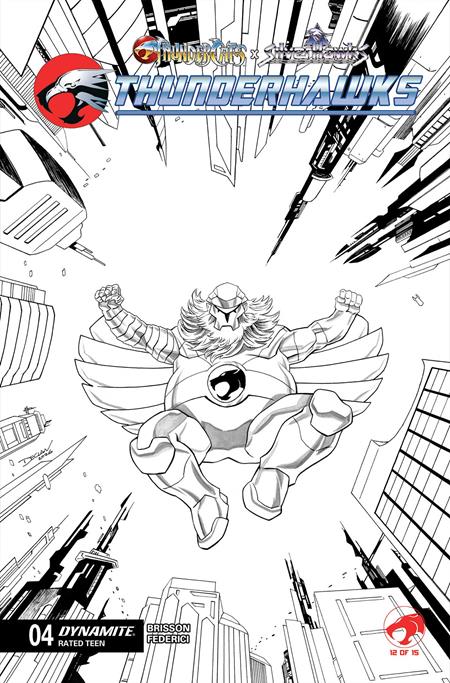 THUNDERCATS X SILVERHAWKS THUNDERHAWKS #4 CVR K FOC BONUS DECLAN SHALVEY LINE ART VAR