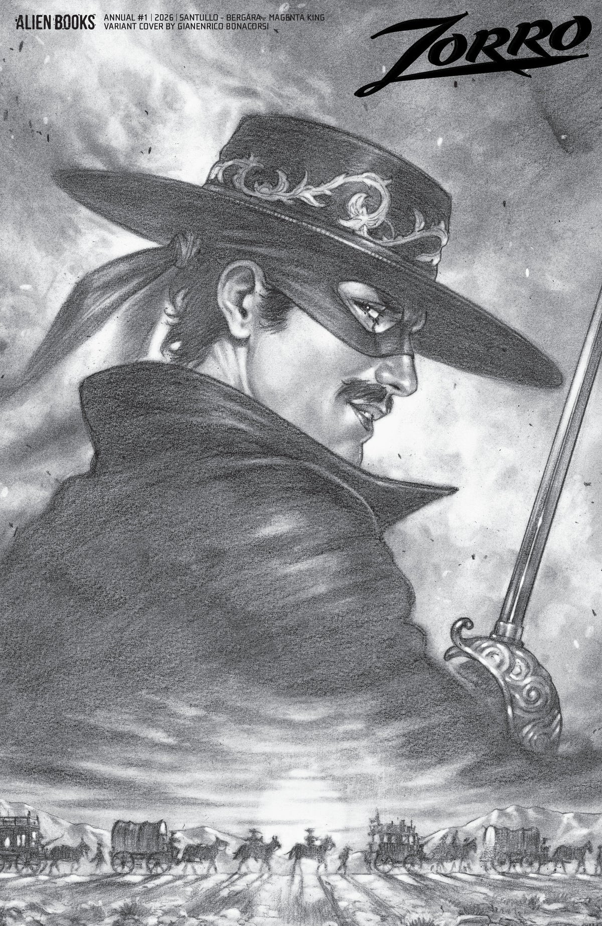 ZORRO ANNUAL #1 VARIANT D (BONACORSI B&W)