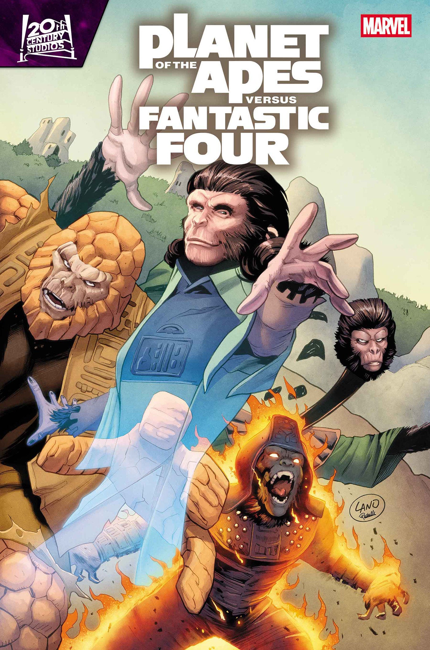 PLANET OF THE APES VS. FANTASTIC FOUR #2 CVR A GREG LAND