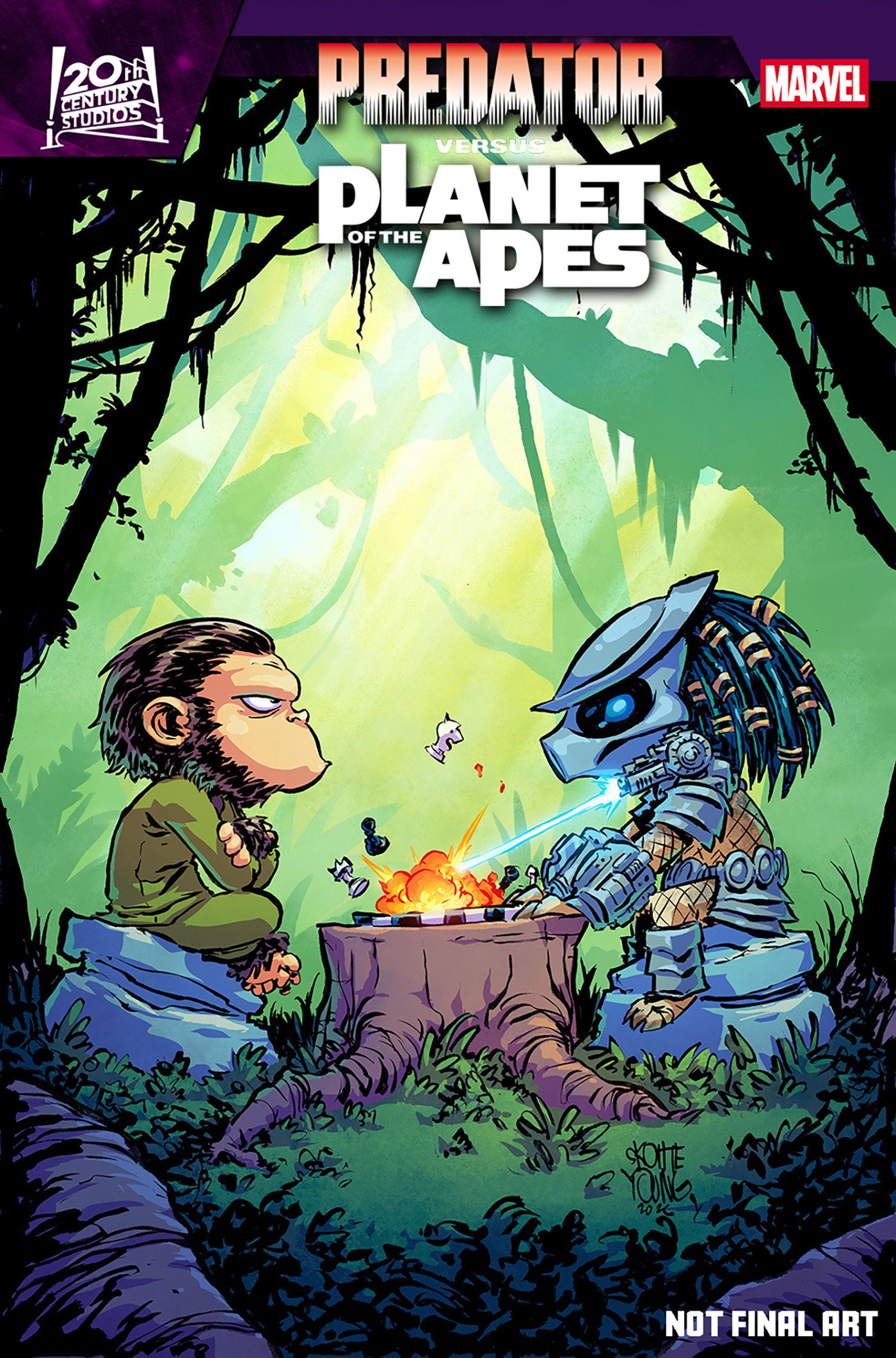PREDATOR VS. THE PLANET OF THE APES #1 CVR E SKOTTIE YOUNG VAR