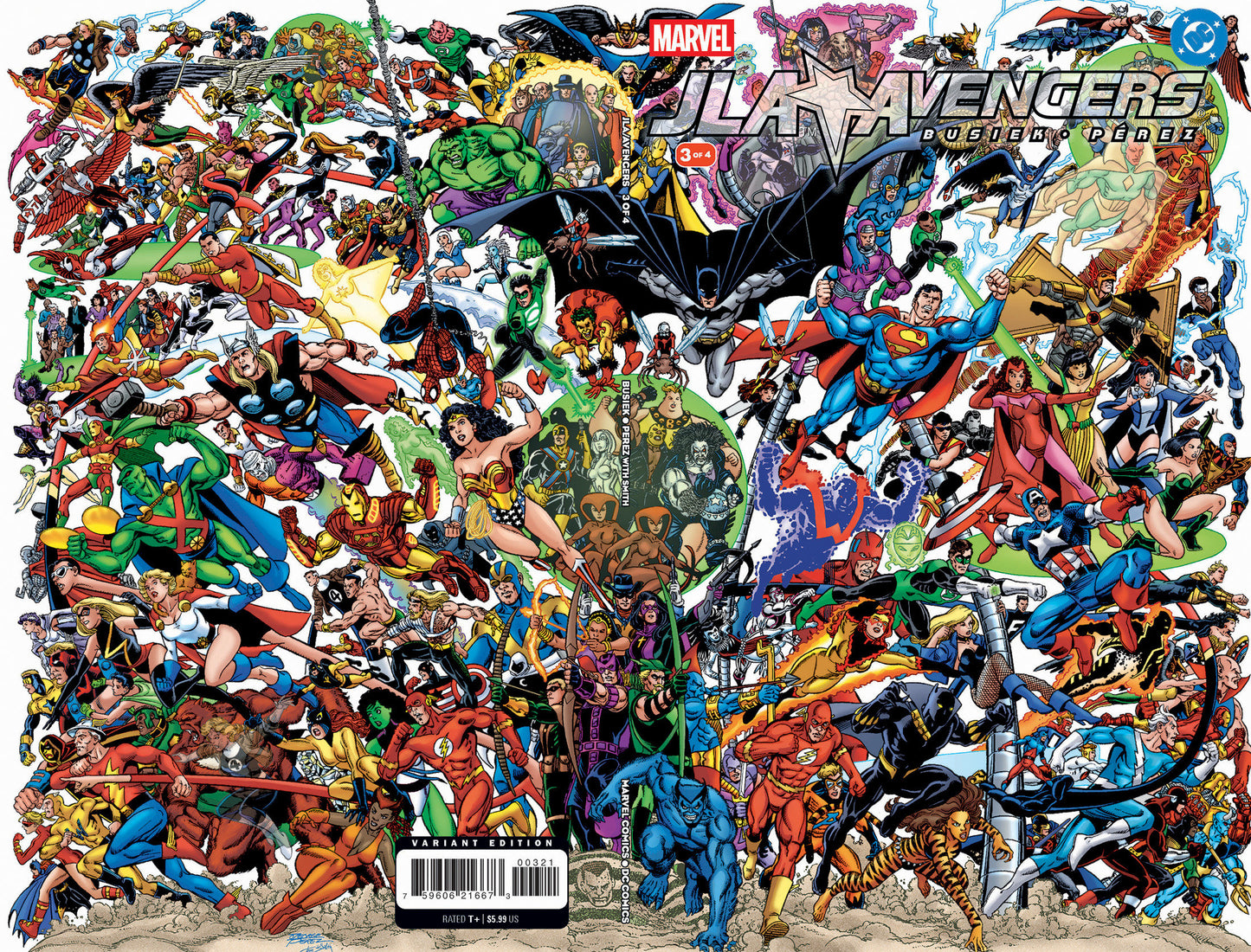JLA/AVENGERS #3 FACSIMILE EDITION CVR B GEORGE PEREZ WRAPAROUND FOIL VAR