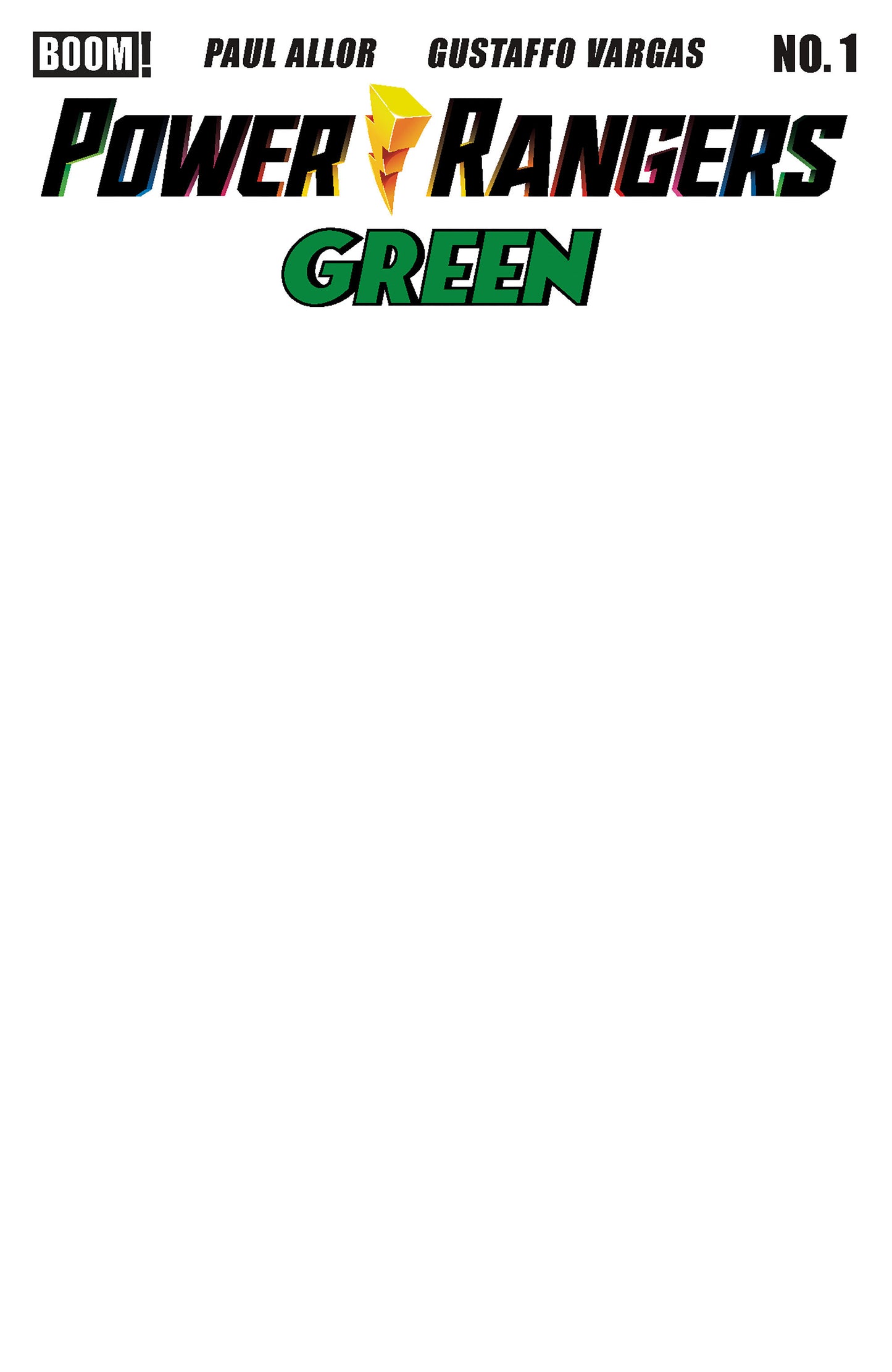POWER RANGERS GREEN #1 CVR D BLANK SKETCH VAR