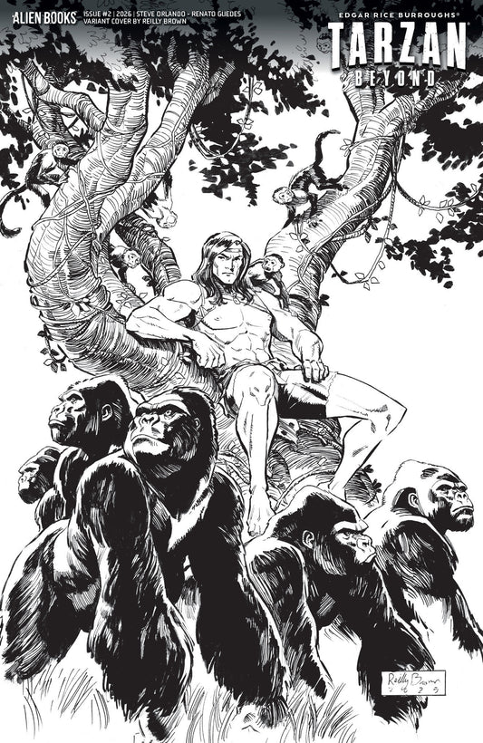 TARZAN BEYOND #2 CVR D REILLY BROWN B&W VAR