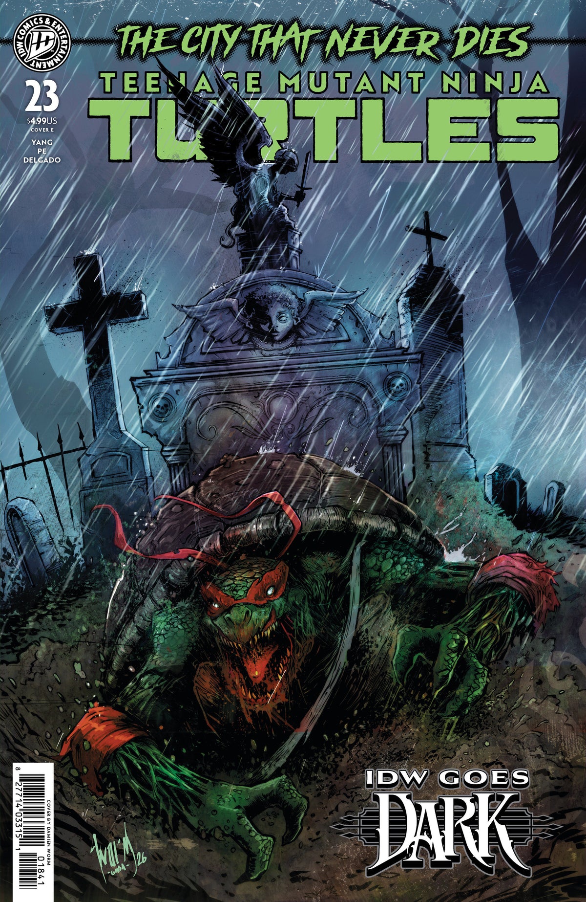 TEENAGE MUTANT NINJA TURTLES #23 VARIANT E (DAMIEN WORM IDW GOES DARK VARIANT)
