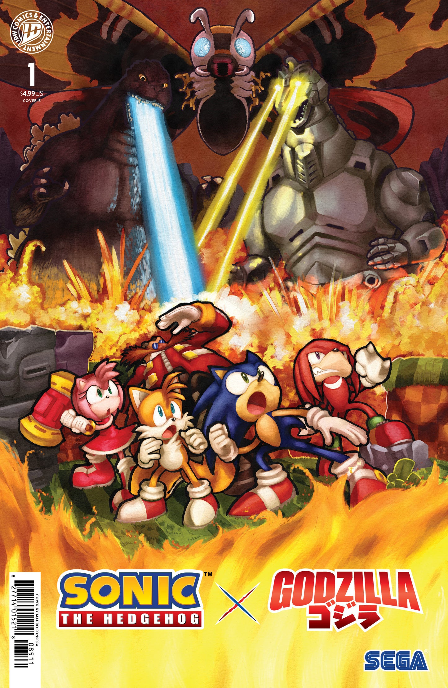 SONIC THE HEDGEHOG X GODZILLA #1 CVR B MAURO FONSECA VAR