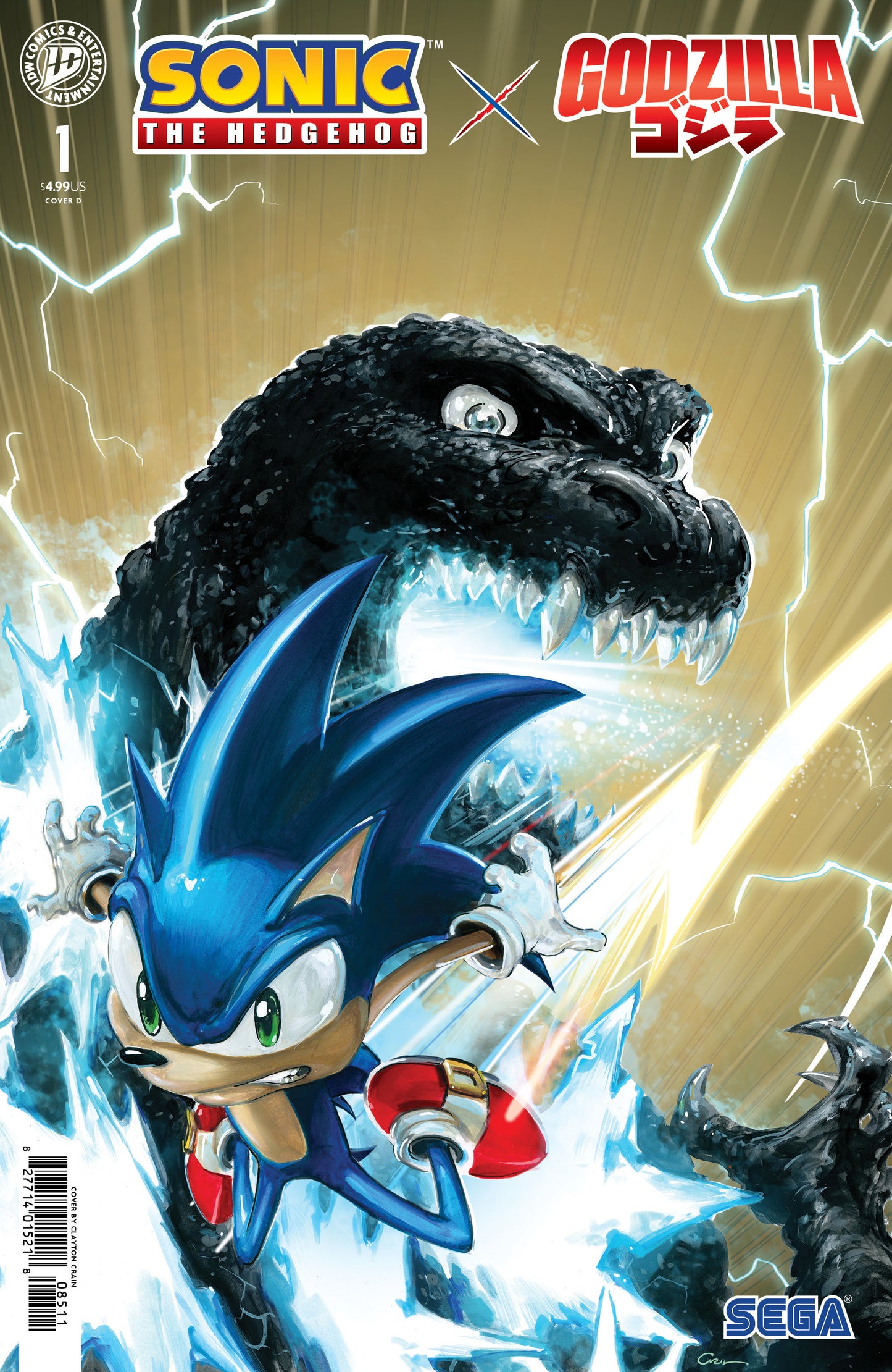 SONIC THE HEDGEHOG X GODZILLA #1 CVR D CLAYTON CRAIN VAR