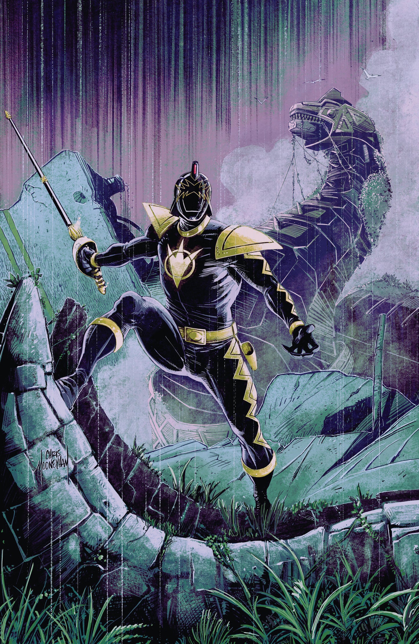 POWER RANGERS GREEN #1 CVR C CHRIS MOONEYHAM TOMMY OLIVER CARD STOCK CONNECTING VAR