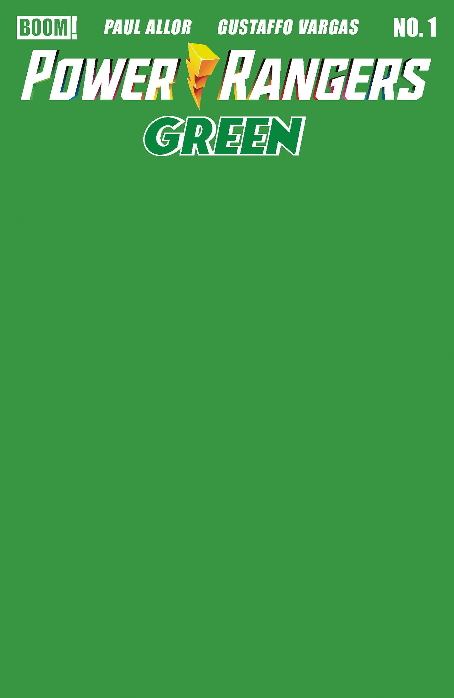 POWER RANGERS GREEN #1 CVR E GREEN BLANK SKETCH VAR